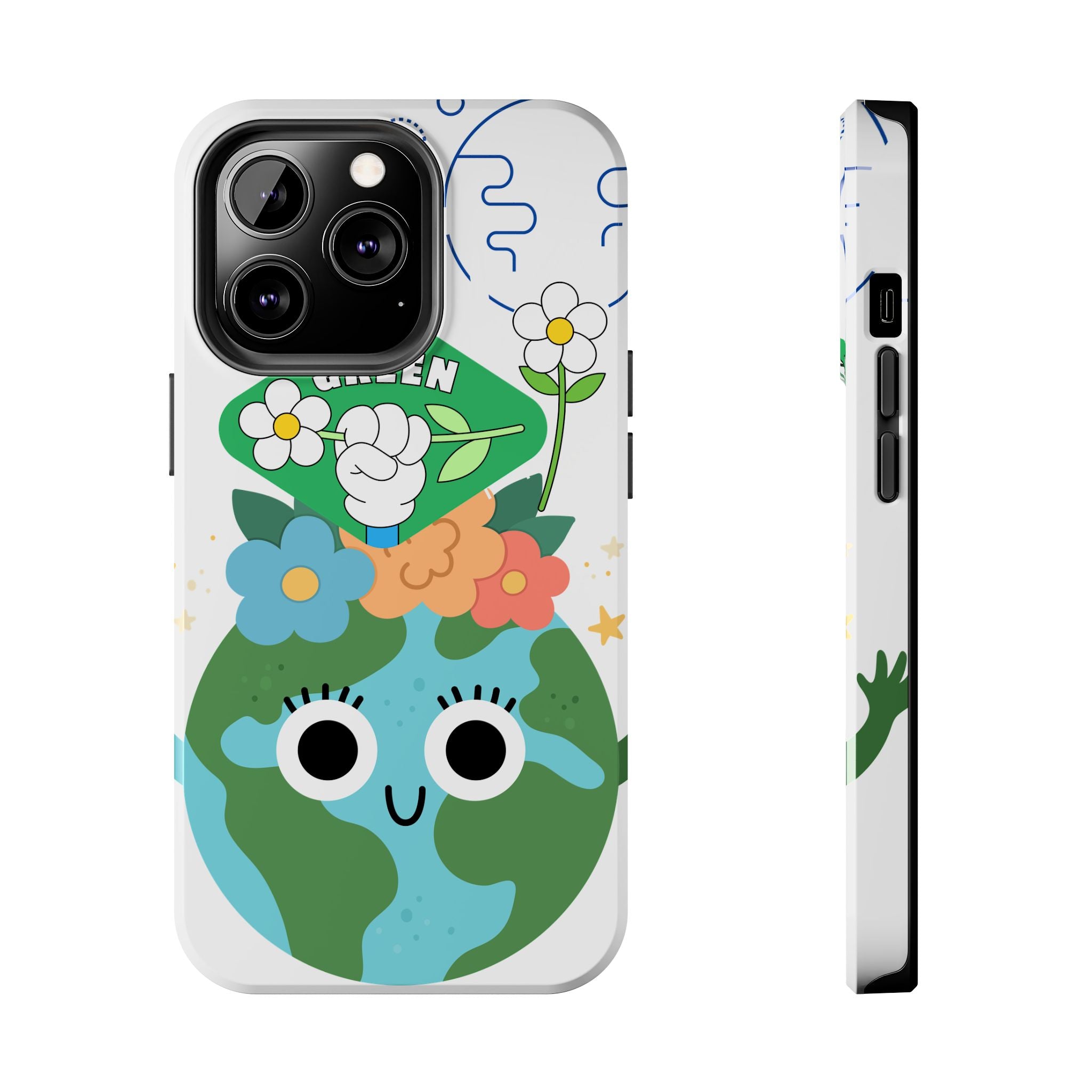 Eco Cute 'Think Green' Tough Phone Case — Earth Day Protective iPhone Cover