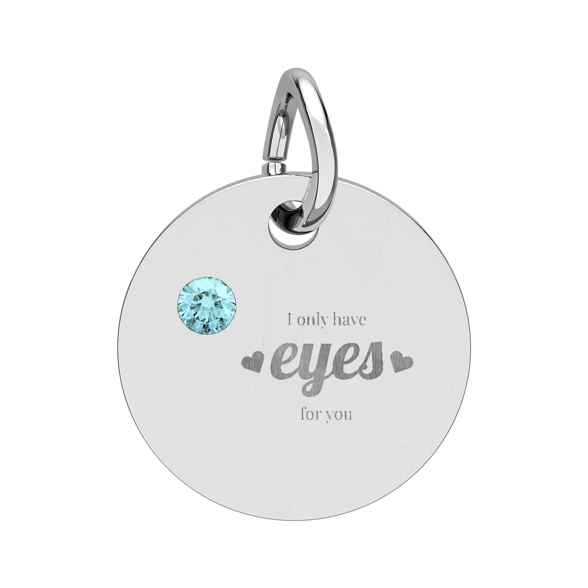 Engravable Birthstone Circle Charm — Personalized Initial/Name Pendant
