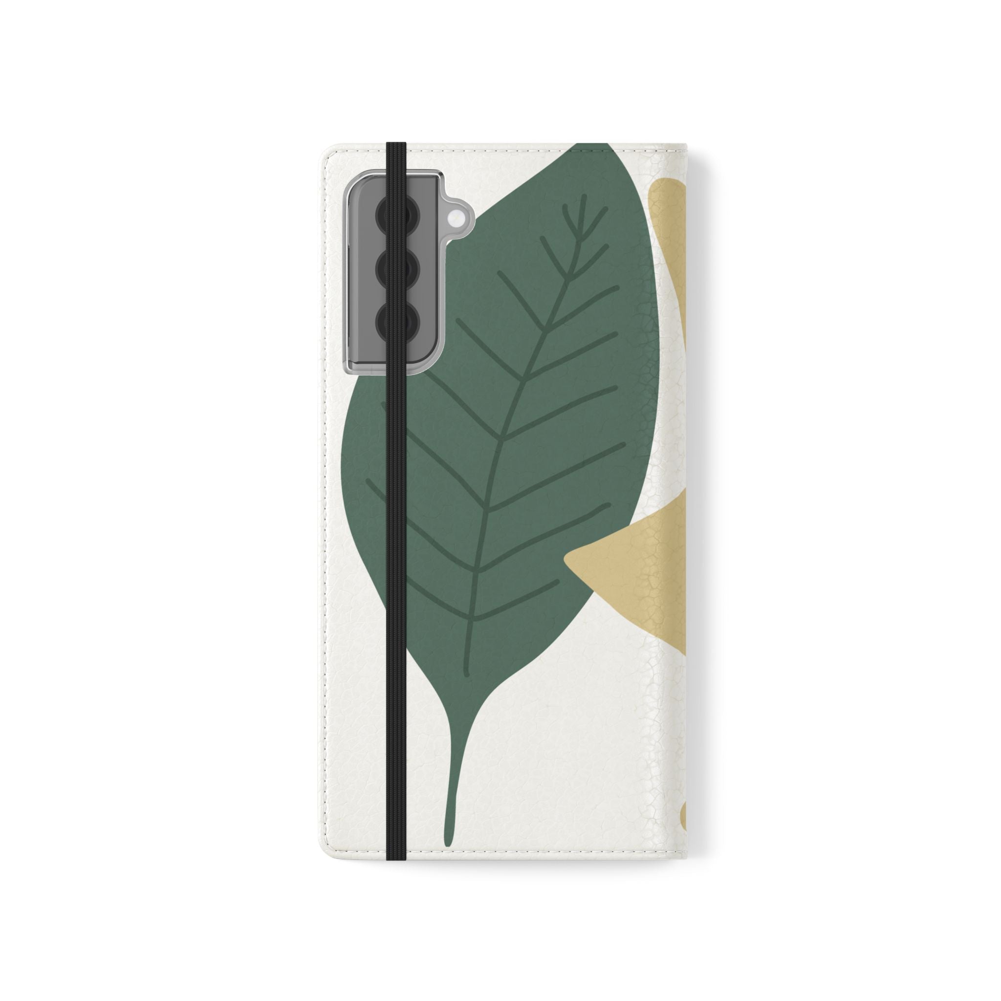 Botanical Leaf Flip Phone Case — Floral Wallet Flip Case with Card Slots