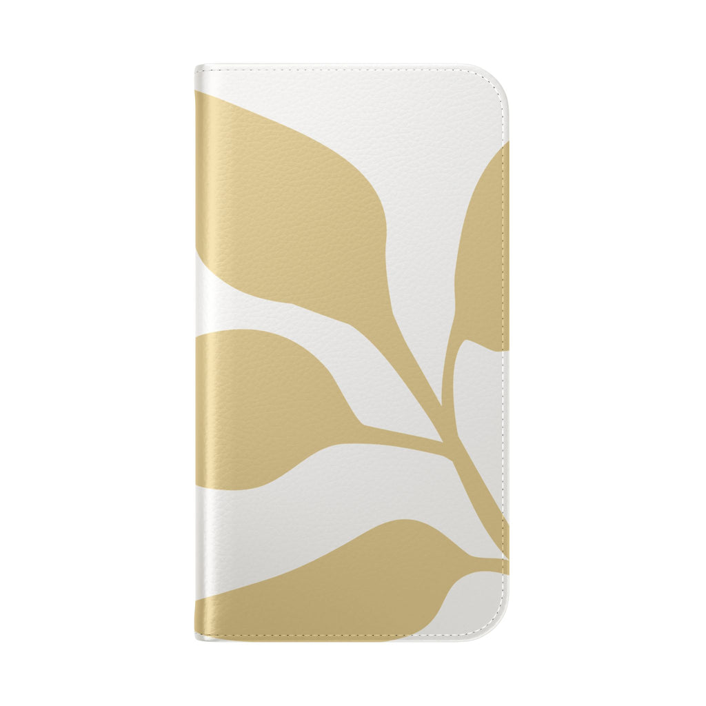 Botanical Leaf Flip Phone Case — Floral Wallet Flip Case with Card Slots