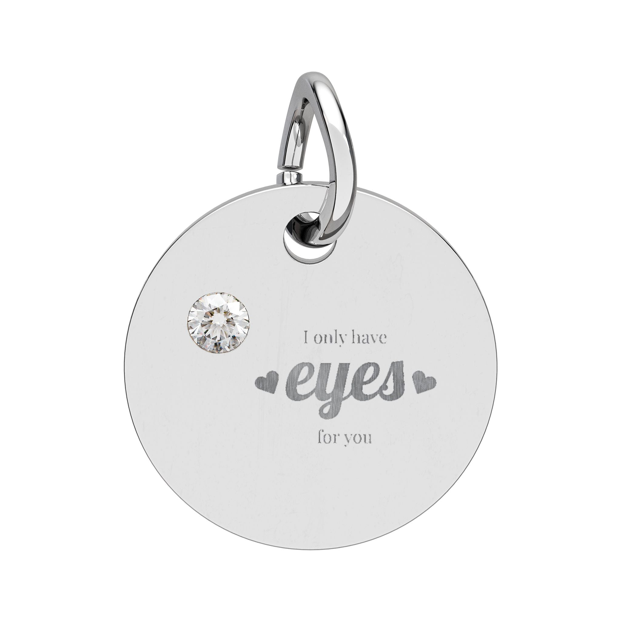 Engravable Birthstone Circle Charm — Personalized Initial/Name Pendant