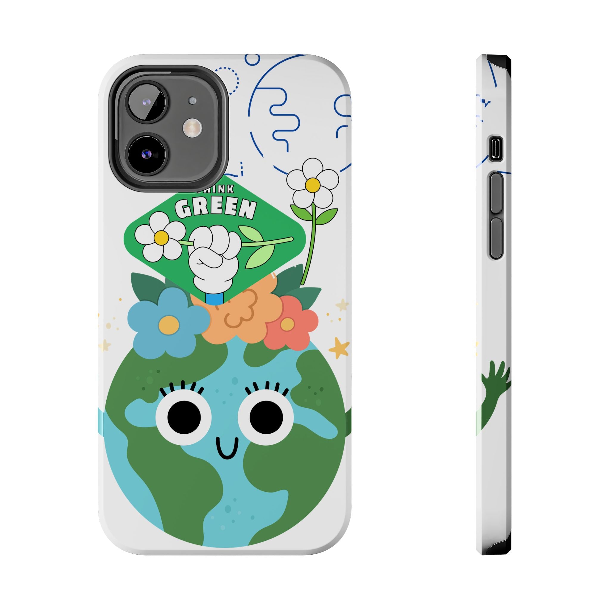 Eco Cute 'Think Green' Tough Phone Case — Earth Day Protective iPhone Cover