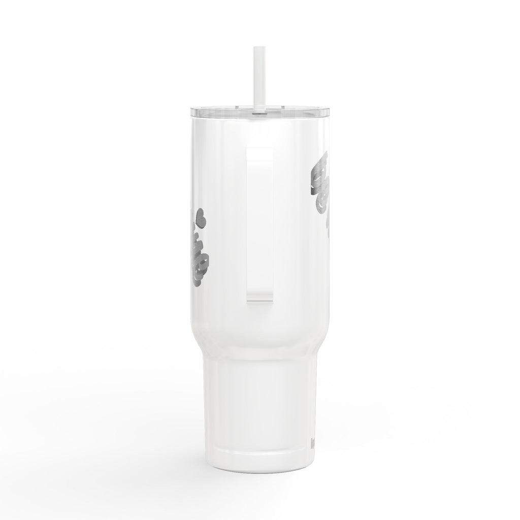 40oz Engraved Insulated Tumbler with Lid — 'Ice Vibes' Cool Script