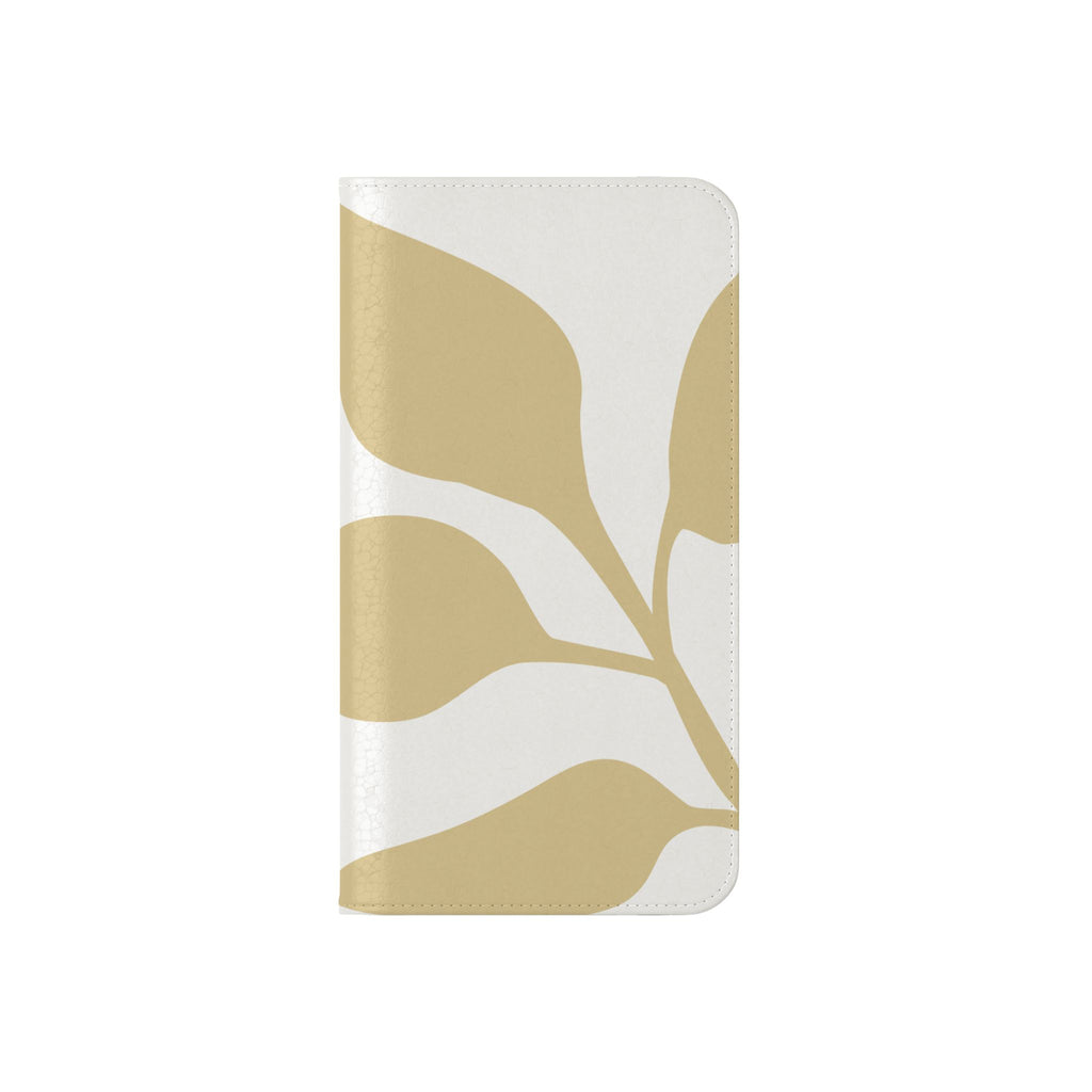 Botanical Leaf Flip Phone Case — Floral Wallet Flip Case with Card Slots