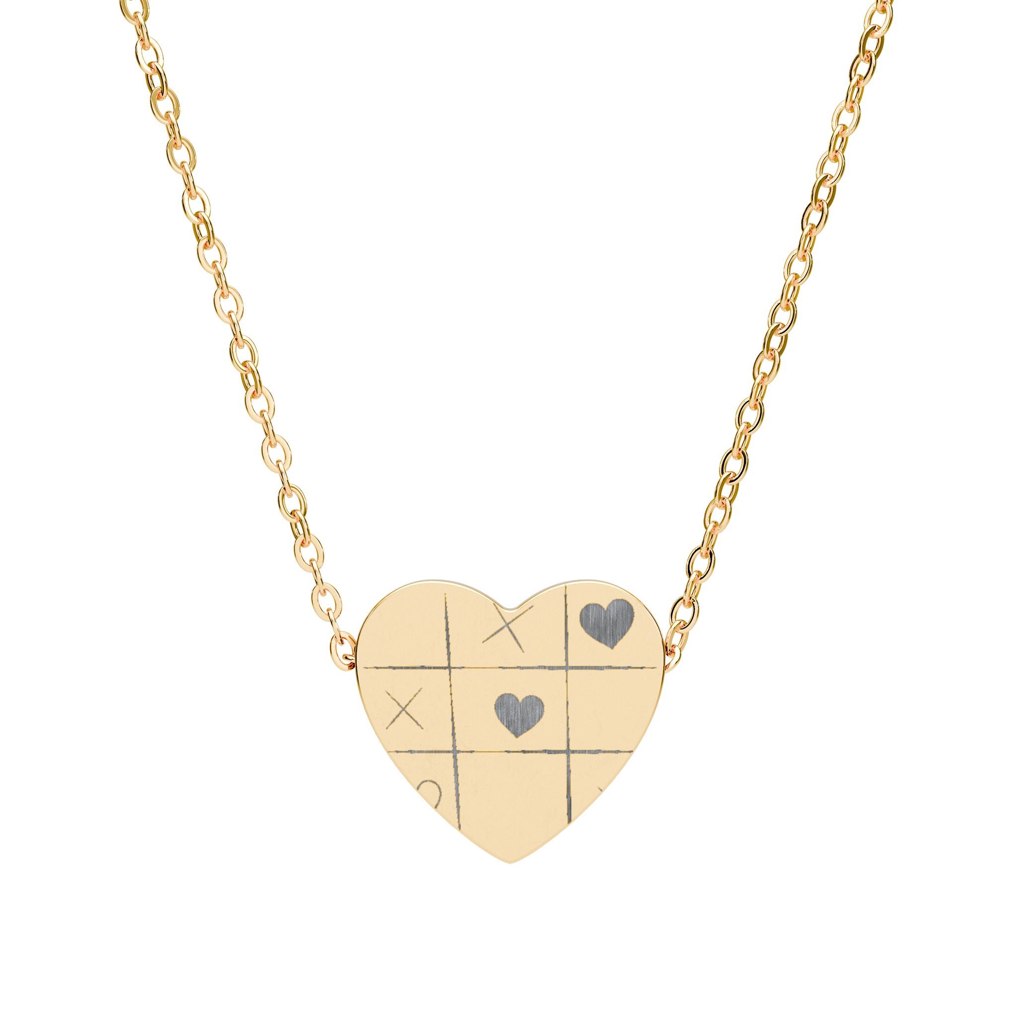 Engravable Heart Necklace — Personalized Grid Heart Pendant