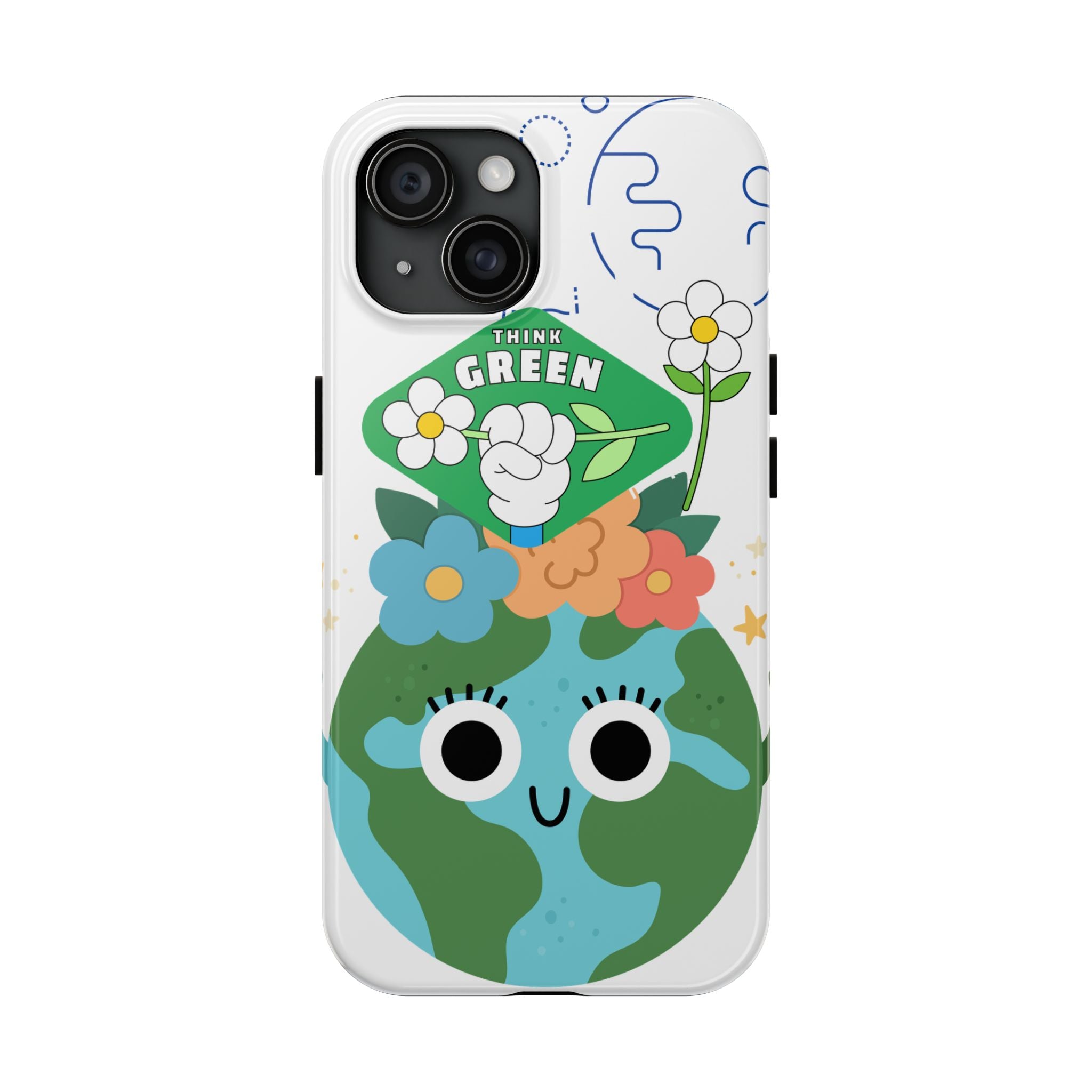 Eco Cute 'Think Green' Tough Phone Case — Earth Day Protective iPhone Cover