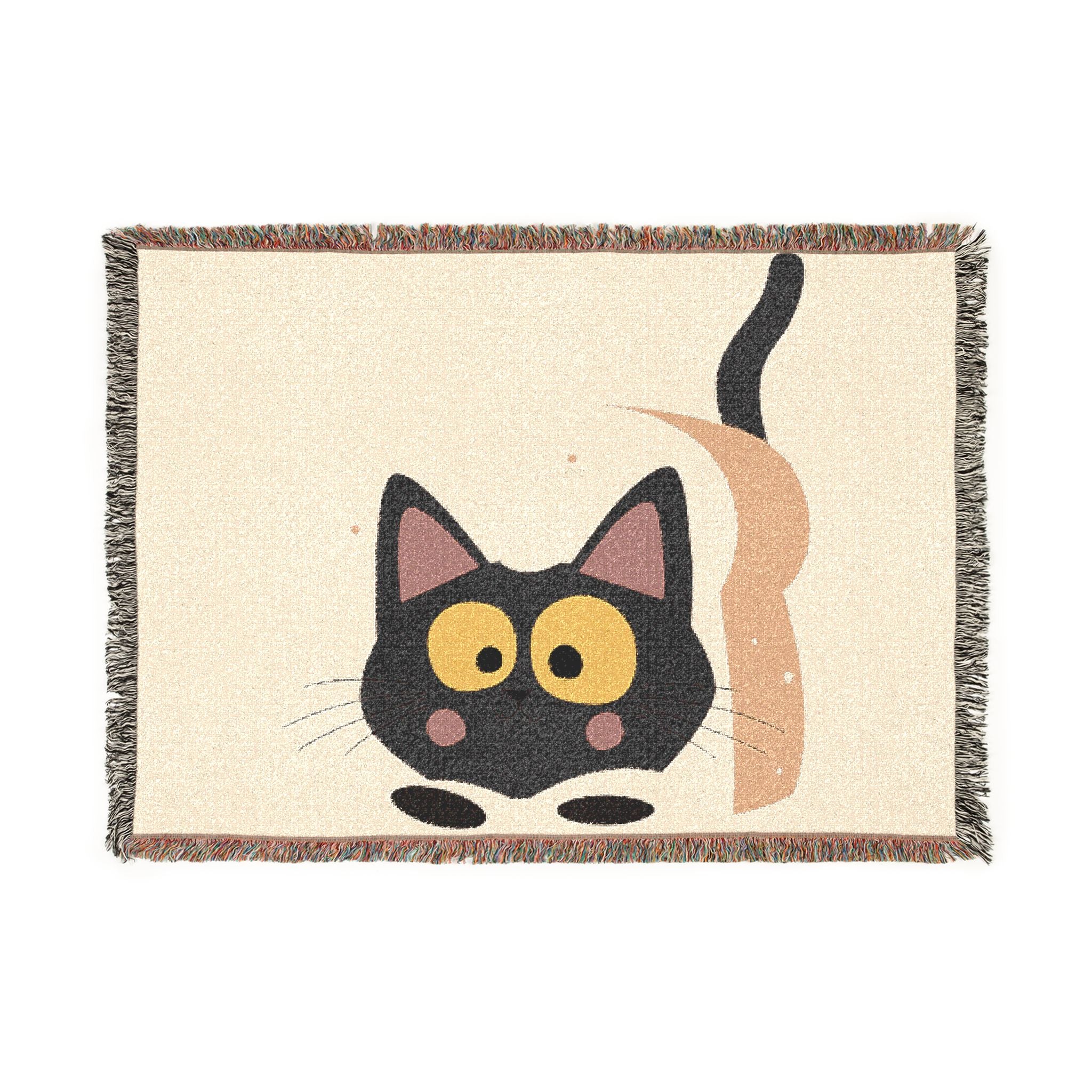 Cute Cat Woven Blanket - Playful Kitty Throw for Cat Lovers
