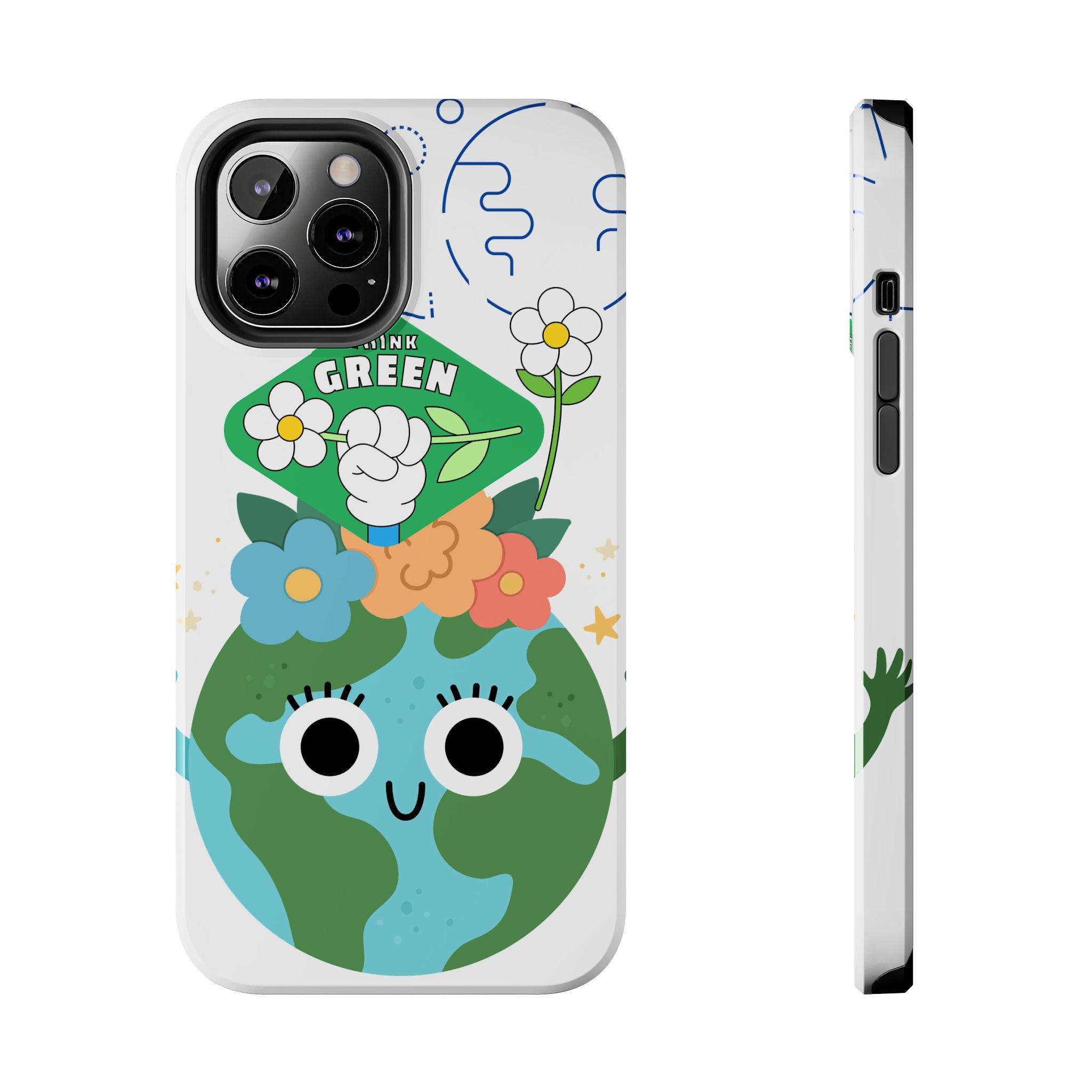 Eco Cute 'Think Green' Tough Phone Case — Earth Day Protective iPhone Cover