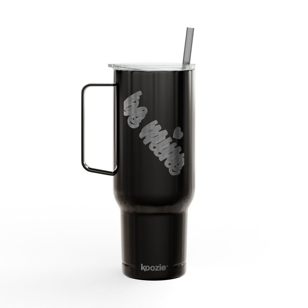 40oz Engraved Insulated Tumbler with Lid — 'Ice Vibes' Cool Script
