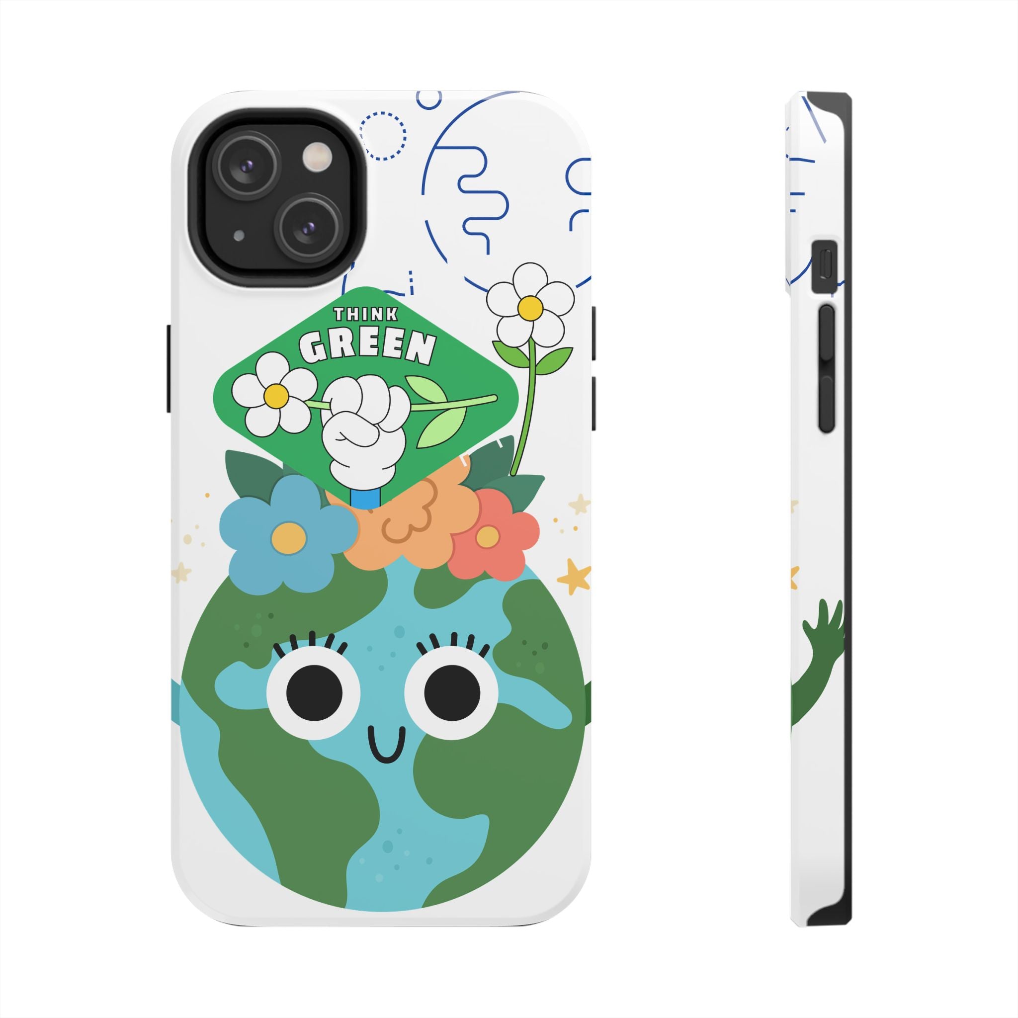 Eco Cute 'Think Green' Tough Phone Case — Earth Day Protective iPhone Cover