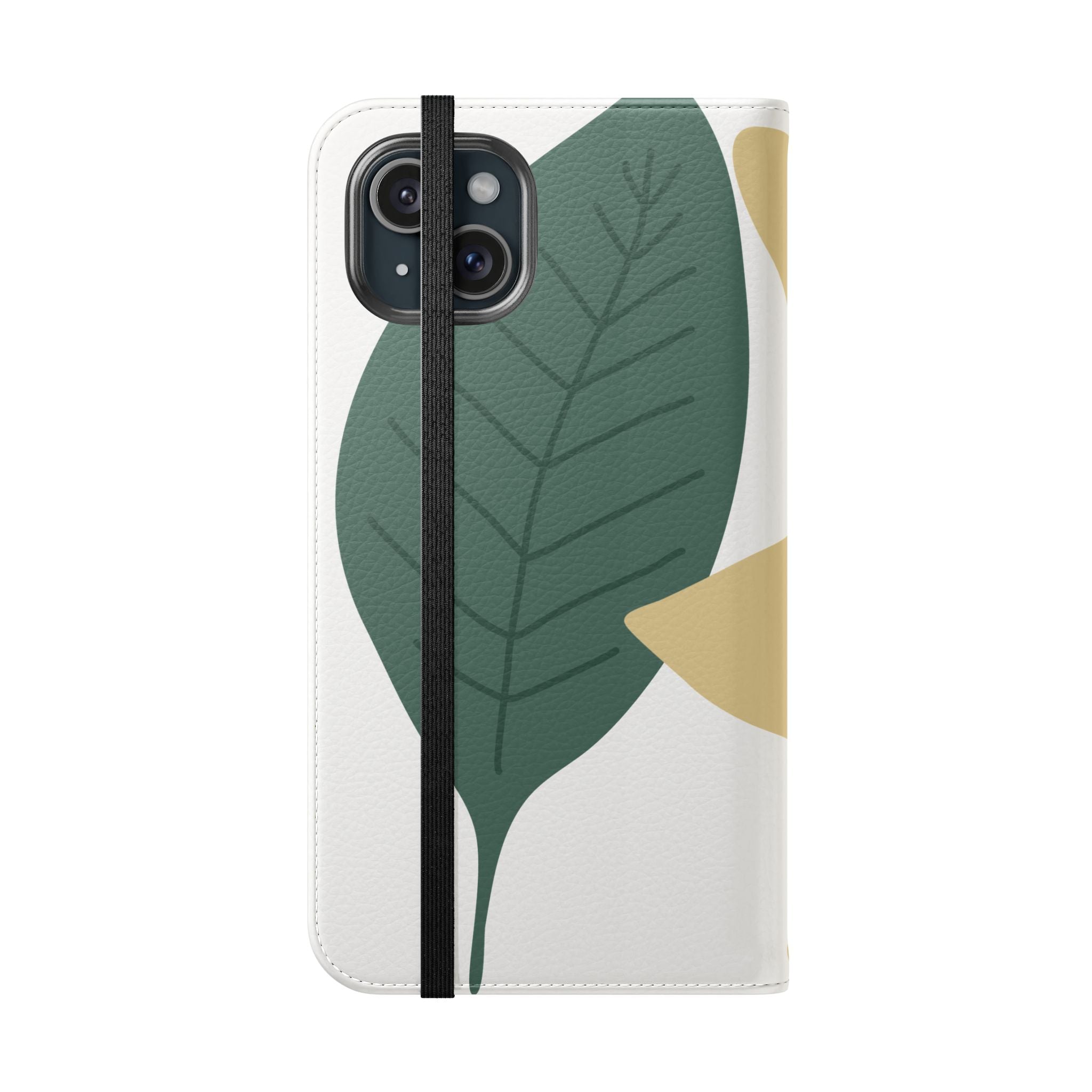 Botanical Leaf Flip Phone Case — Floral Wallet Flip Case with Card Slots