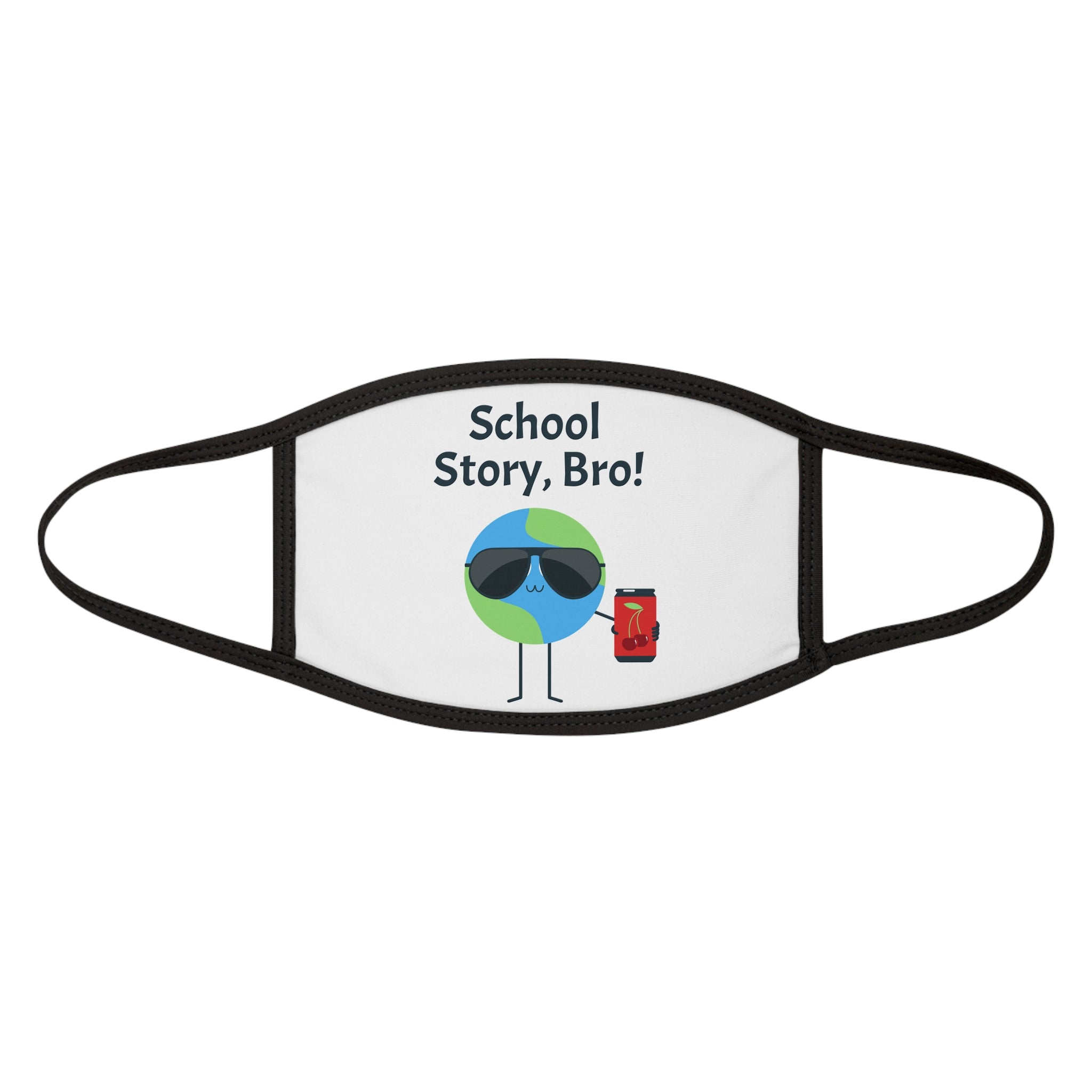 Face Mask — "School Story, Bro!" Cartoon Globe Mask