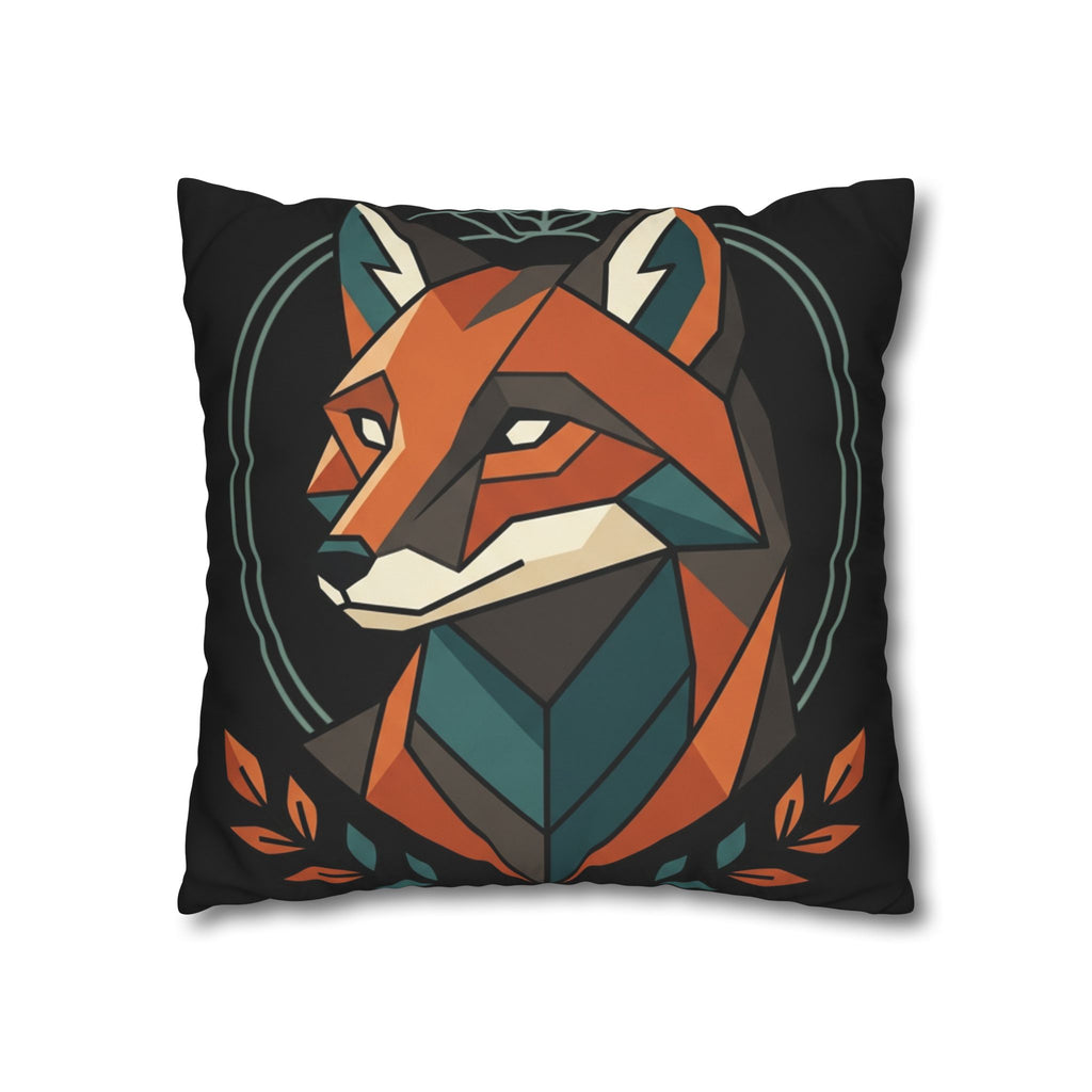 Geometric Fox Throw Pillowcase — Modern Rustic Accent Pillow Cover