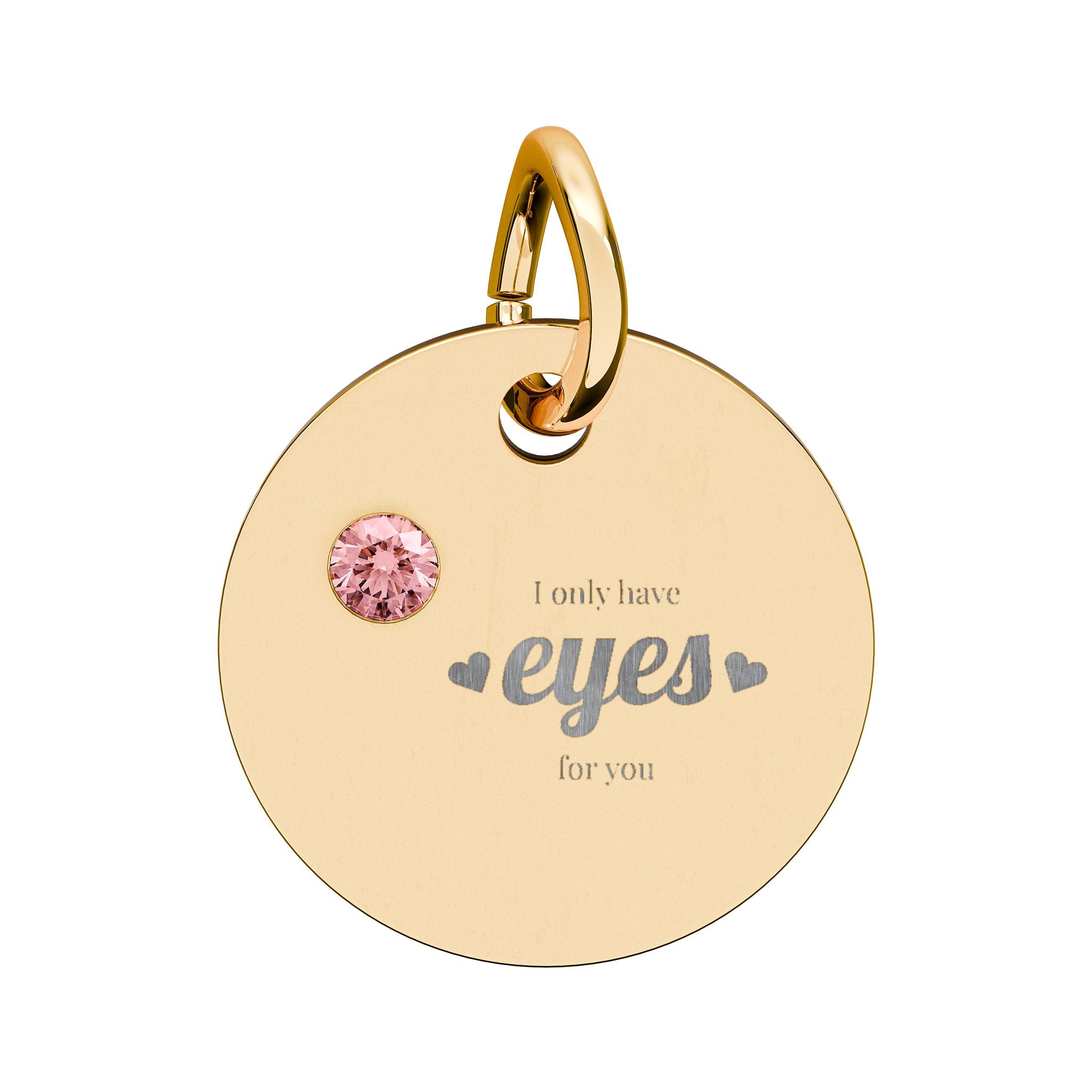 Engravable Birthstone Circle Charm — Personalized Initial/Name Pendant