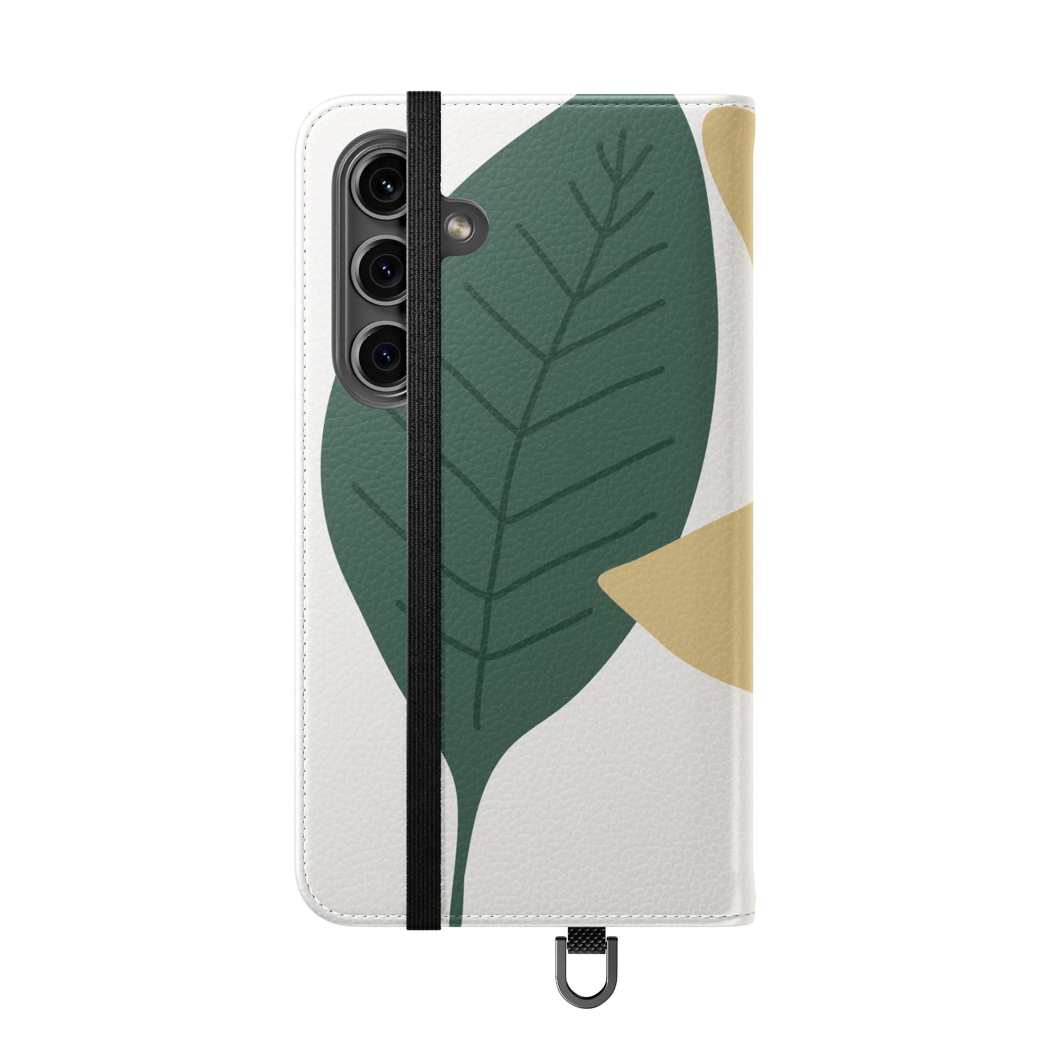 Botanical Leaf Flip Phone Case — Floral Wallet Flip Case with Card Slots