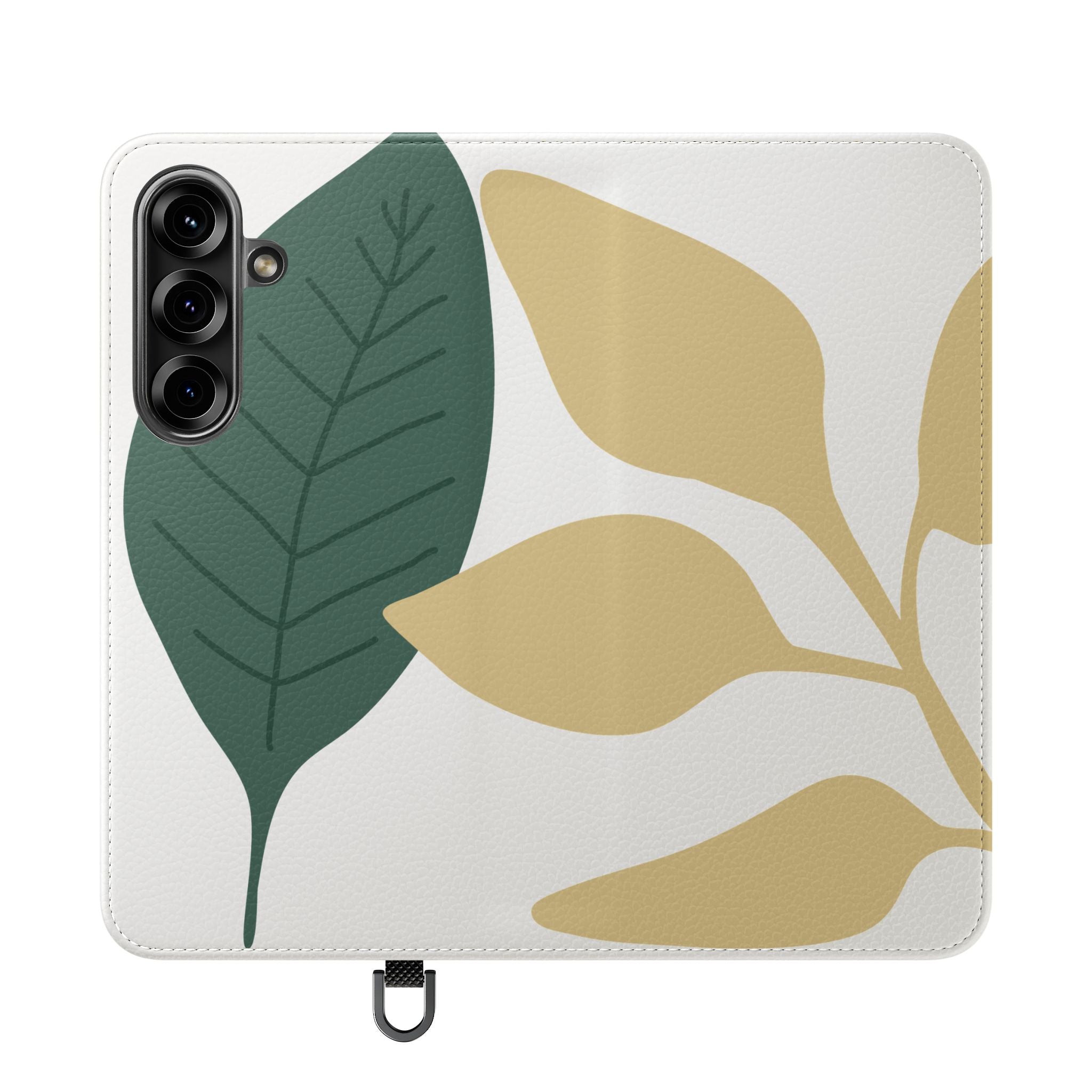 Botanical Leaf Flip Phone Case — Floral Wallet Flip Case with Card Slots