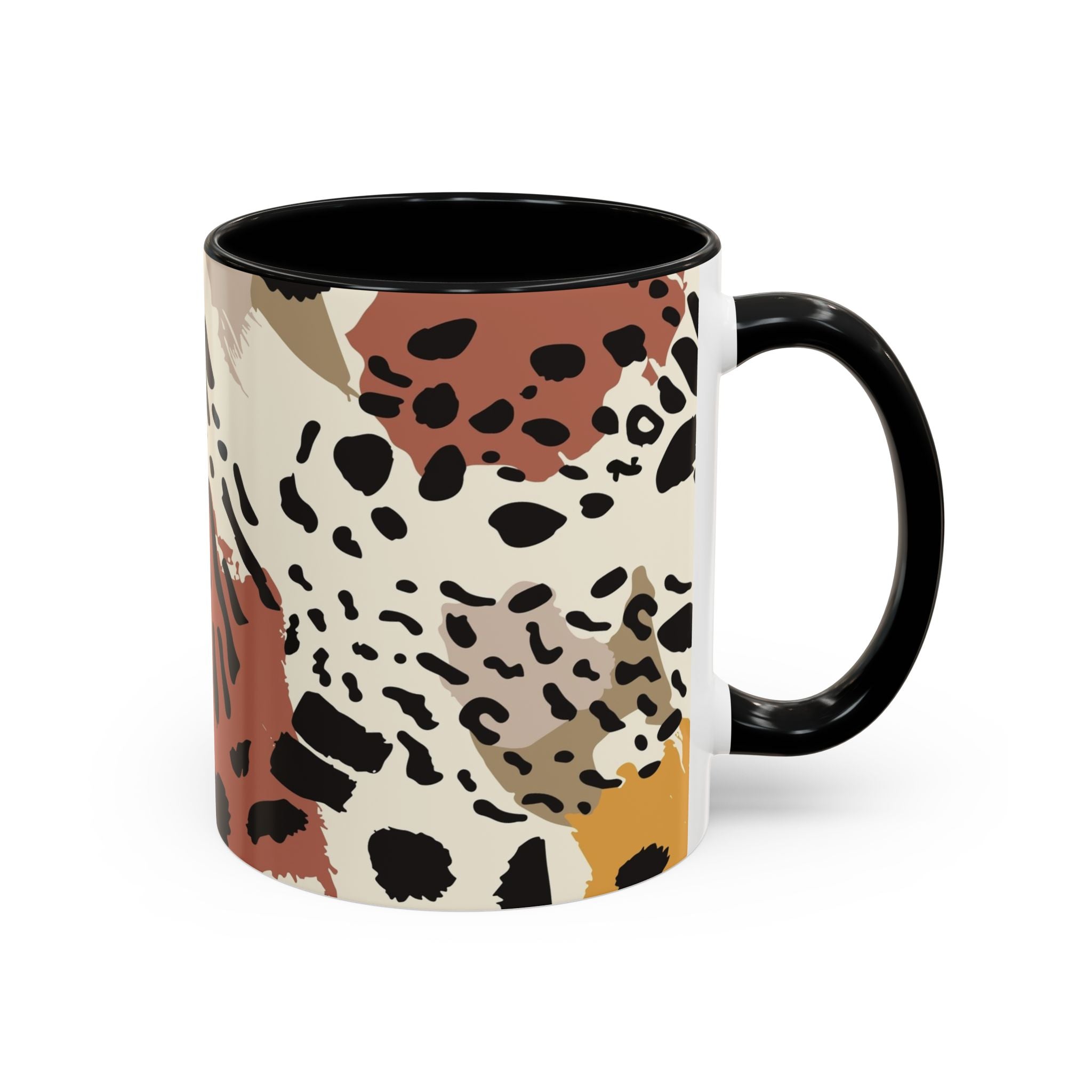 Abstract Animal Print Coffee Mug – Rustic Leopard Accent 11/15oz