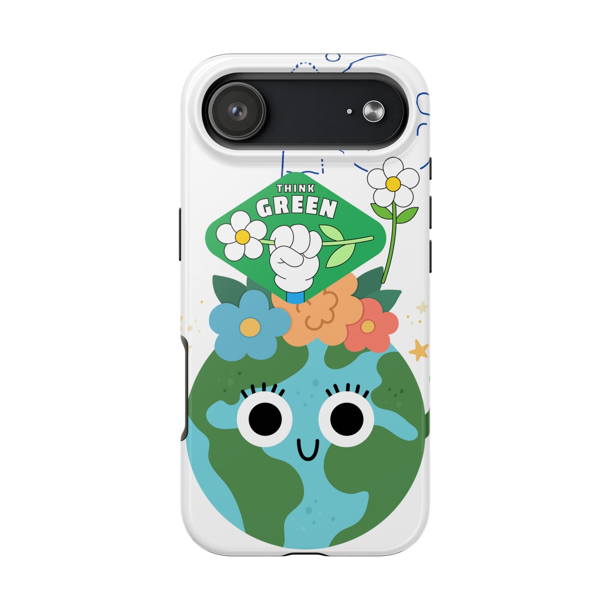 Eco Cute 'Think Green' Tough Phone Case — Earth Day Protective iPhone Cover